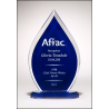 Flame Series clear acrylic award with blue silk screened back
