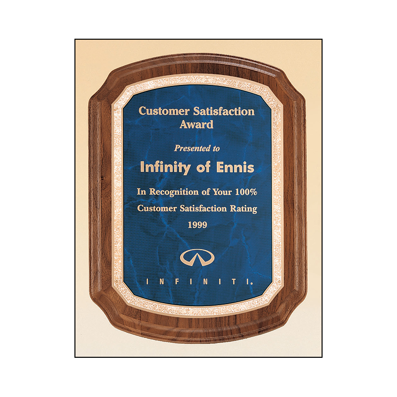 Coventry Series. Solid American walnut plaque available in three marble finishes.