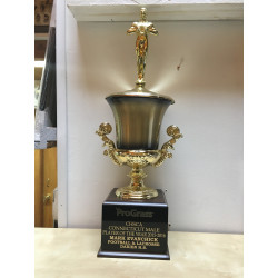 Large Gold Cup Golf Trophy with Oscar Topper