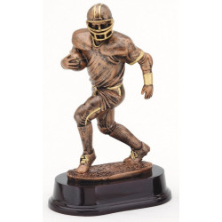Football Runner- Bronze and Gold Resin Sculpture on Dark Brown Base