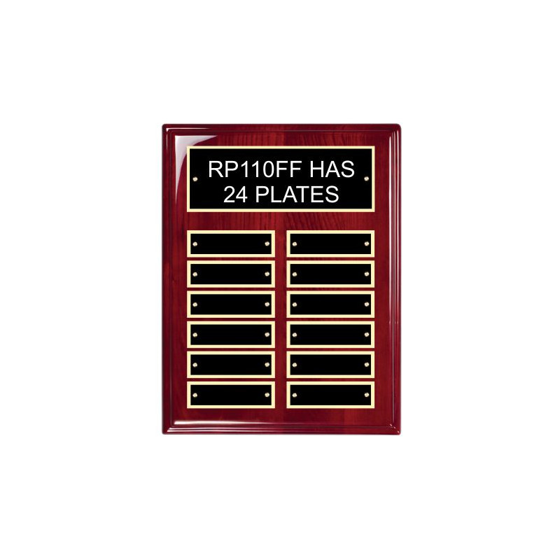 12" x 15" Plaque with 24 Plates- Rosewood Finish