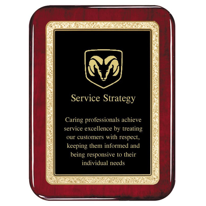 Rosewood Plaque with Solid Brass Engraving Plate- 3 SIZES