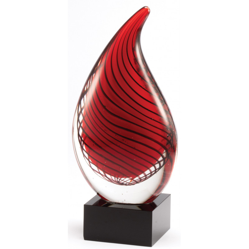 Red & Black- Hand Blown Art Glass Sculpture