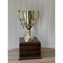 Gold Cup Trophy on Wood Base