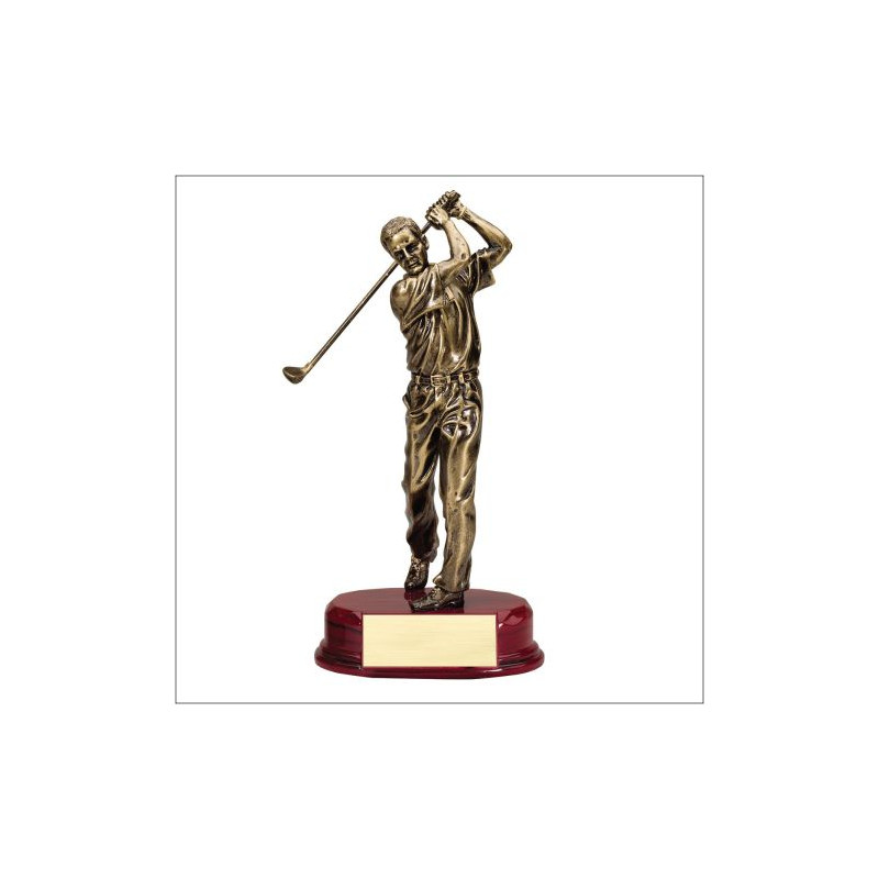 Golf- Bronze Golfer on Red Base- 3 SIZES
